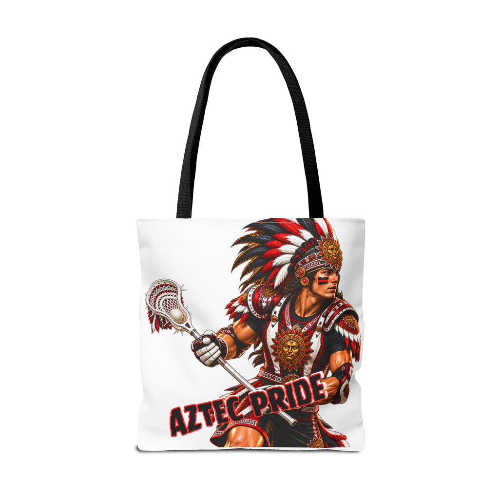 Aztec Lacrosse Male Warrior Tote Bag | Aztec-Inspired AI Art • Made & Shipped in the USA • 🚚 FREE USA Shipping • FREE Personalization