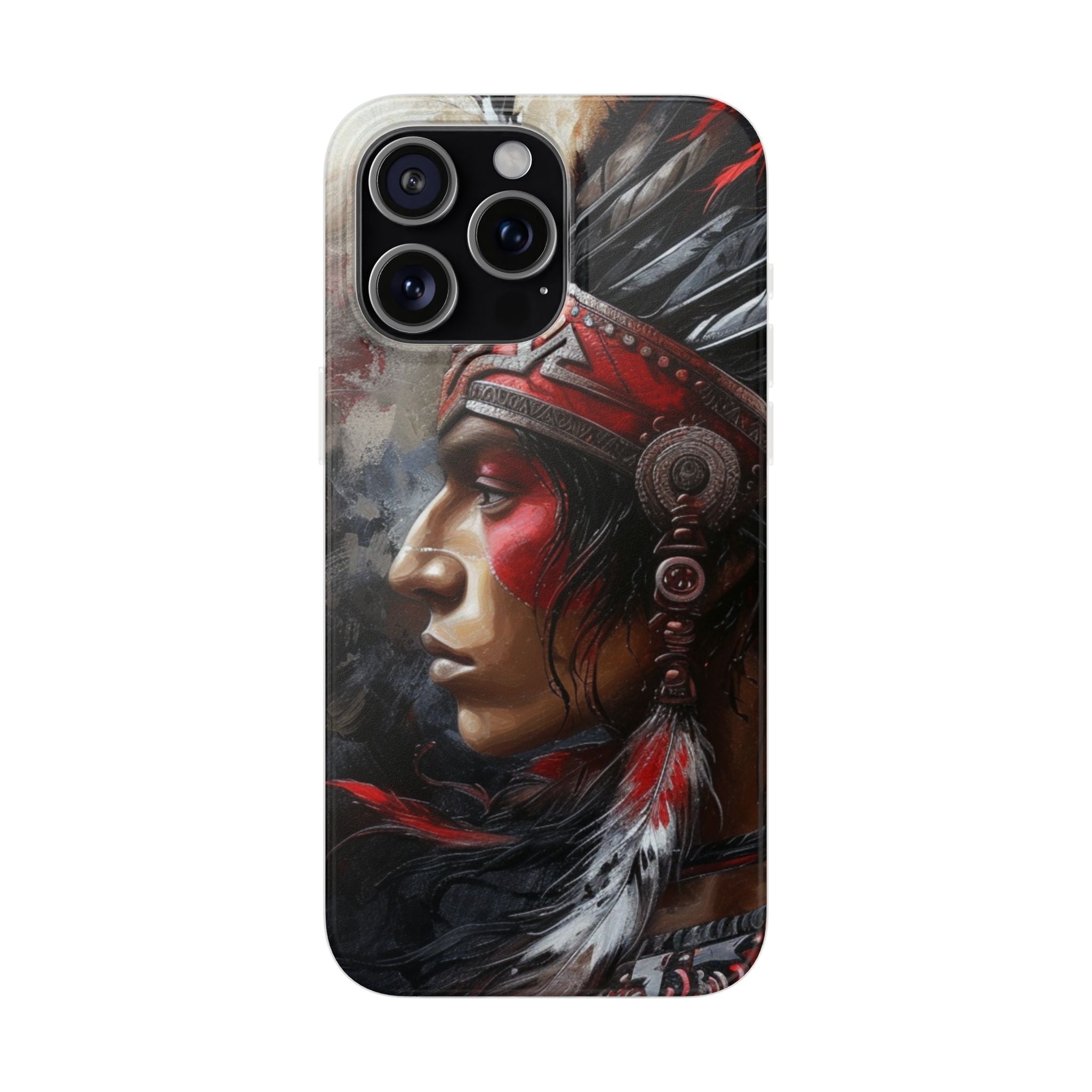 Aztec Silent Warrior – Flexi Phone Case (iPhone & Samsung • Clear TPU • Made in USA • Personalized Option)