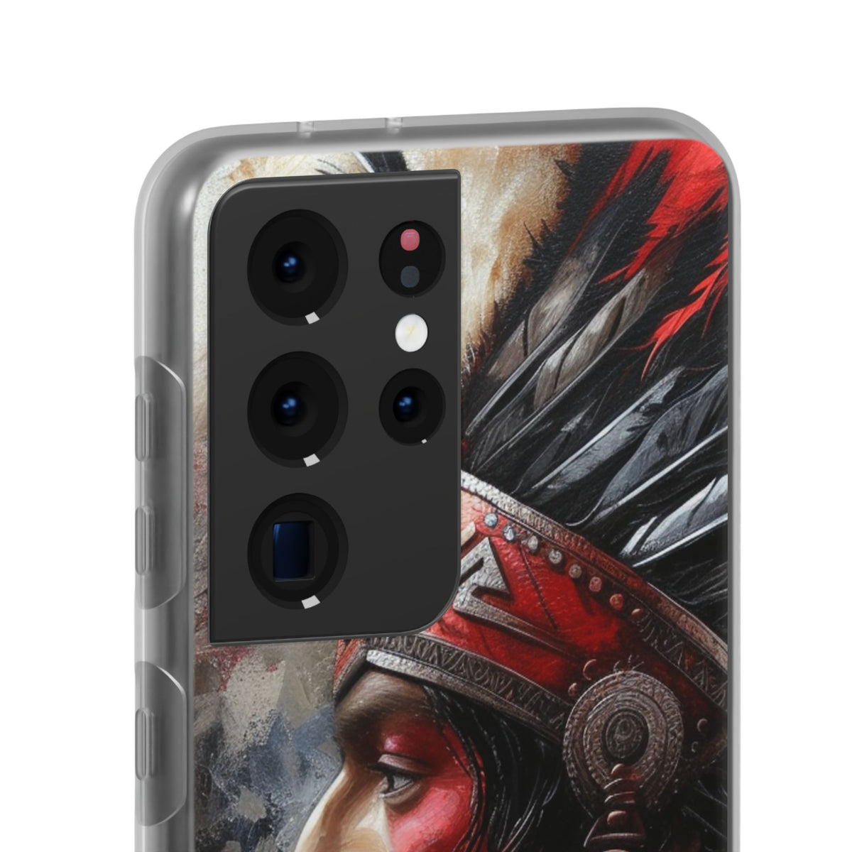 Aztec Silent Warrior – Flexi Phone Case (iPhone & Samsung • Clear TPU • Made in USA • Personalized Option)