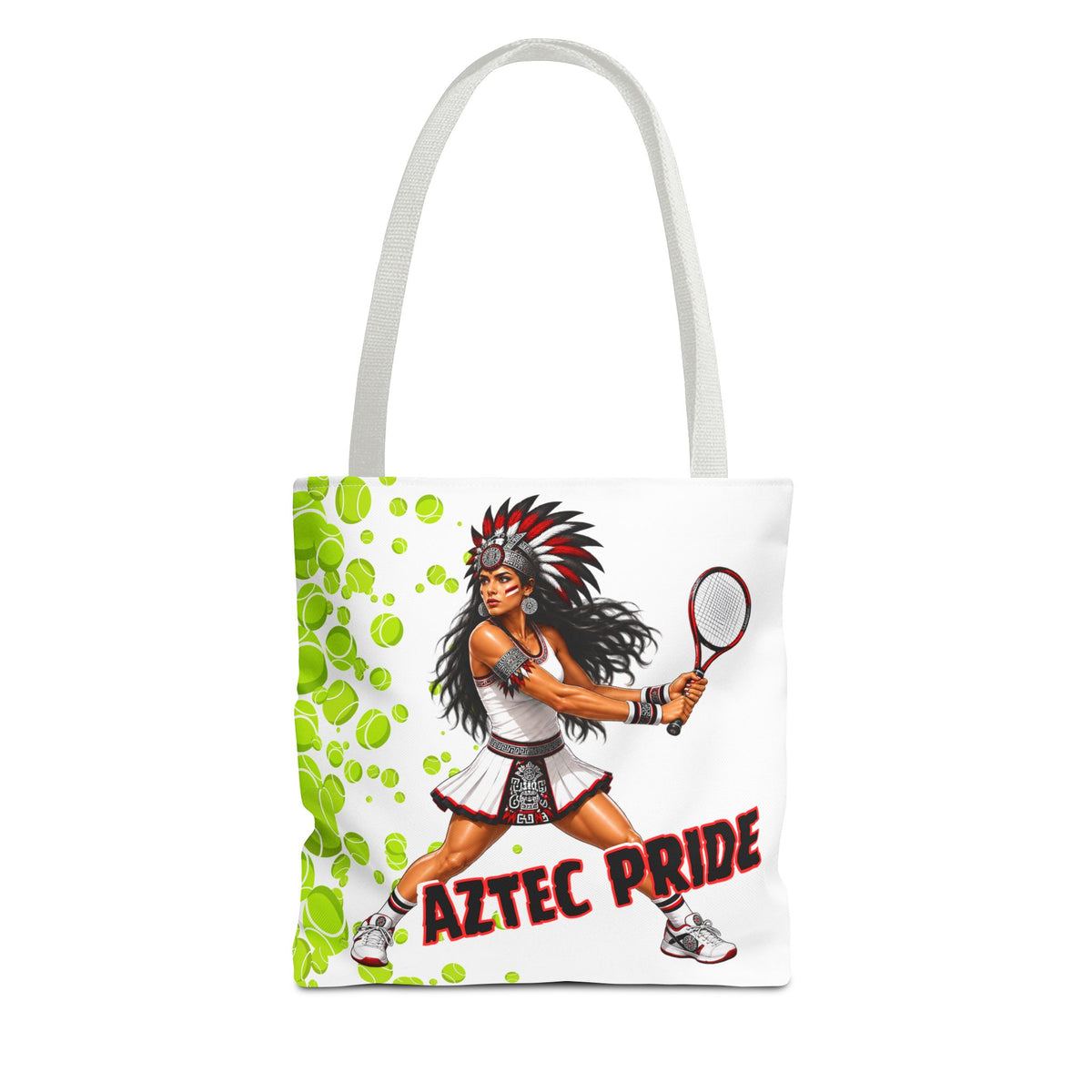 Aztec Tennis Female Warrior Tote Bag | Aztec-Inspired AI Art • Made & Shipped in the USA • 🚚 FREE USA Shipping • FREE Personalization
