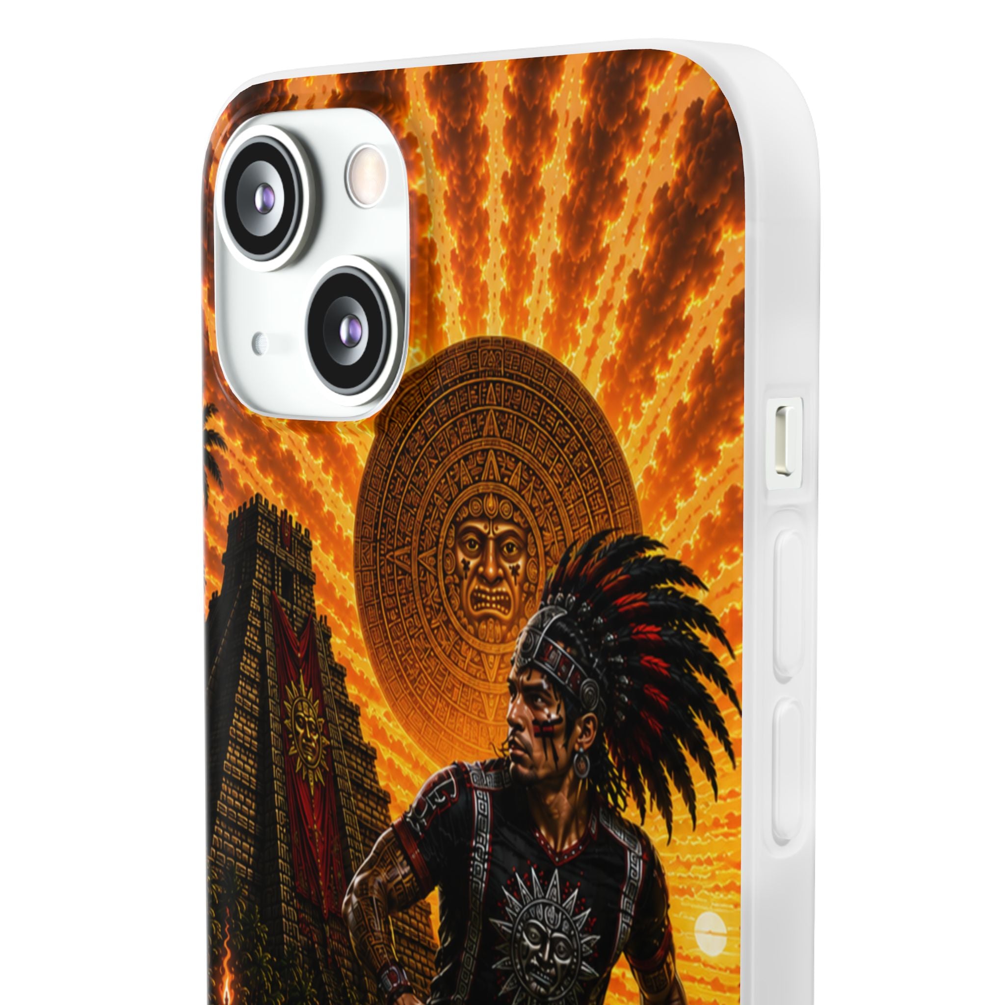 Aztec Soccer Male Warrior – Flexi Phone Case (iPhone & Samsung • Clear TPU • Made & Shipped in the USA • 🚚 FREE USA Shipping • Personalized Option)