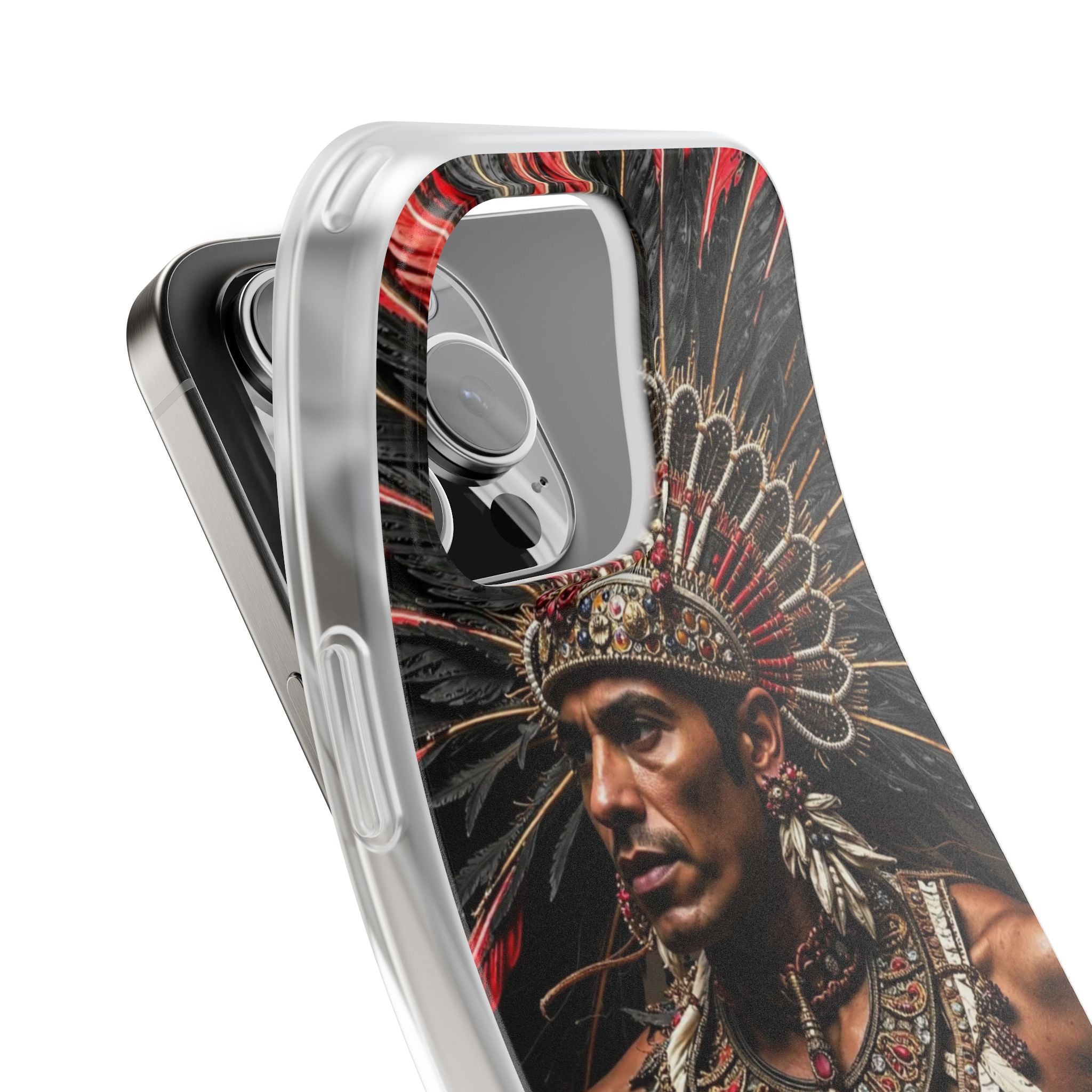Aztec Sun Guardian – Flexi Phone Case (iPhone & Samsung • Clear TPU • Made in USA • Personalized Option)