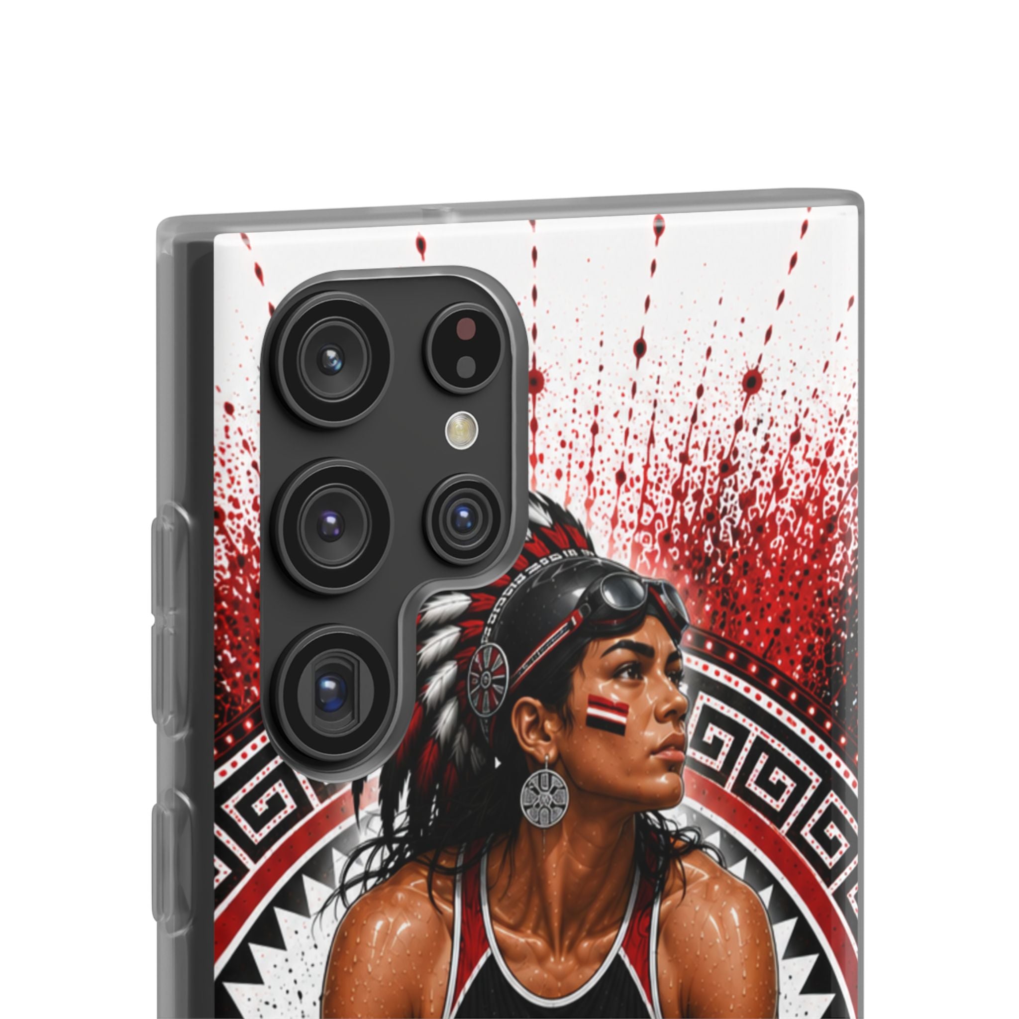 Aztec Swim & Dive Warrior – Flexi Phone Case (iPhone & Samsung • Clear TPU • Made & Shipped in the USA • 🚚 FREE USA Shipping • Personalized Option)