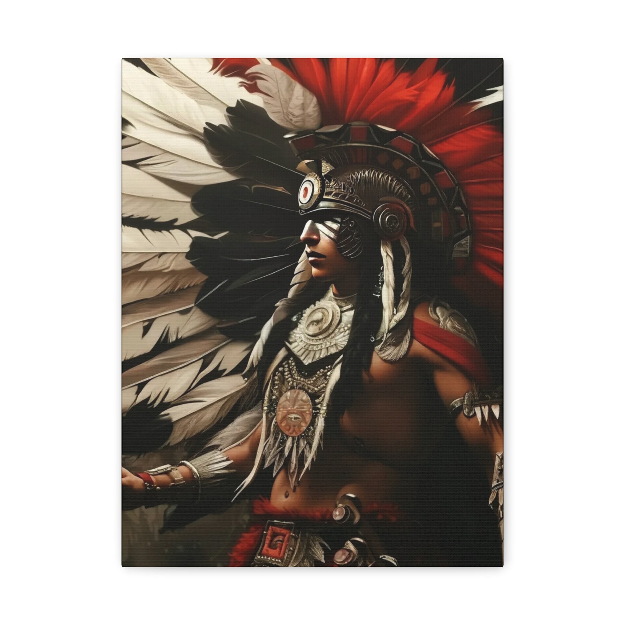 Aztec Fierce Warrior – Bold Aztec Wall Art Canvas