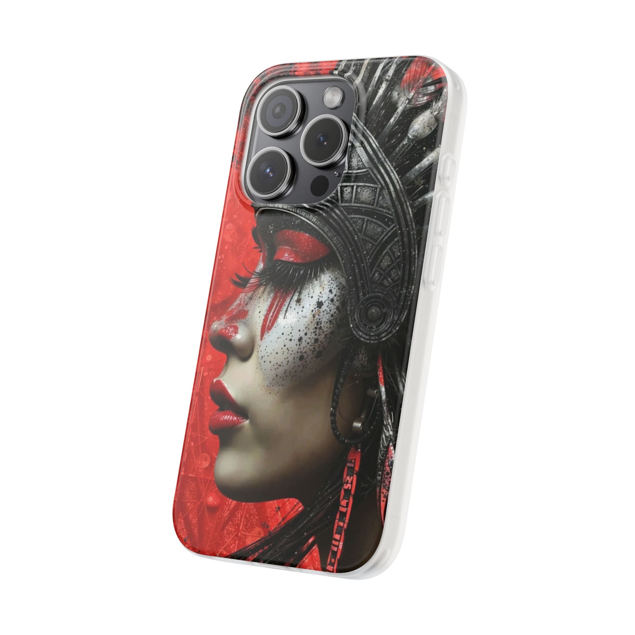 Aztec Fearless Goddess – Flexi Phone Case (iPhone & Samsung • Clear TPU • Made in USA • Personalized Option)