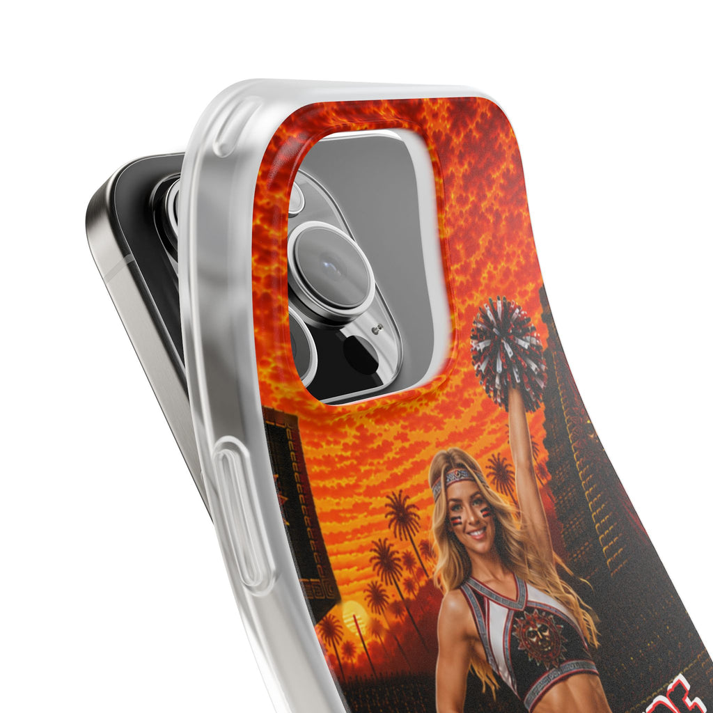 Aztec Cheerleader Warrior – Flexi Phone Case (iPhone & Samsung • Clear TPU • Made & Shipped in the USA • 🚚 FREE USA Shipping • Personalized Option)