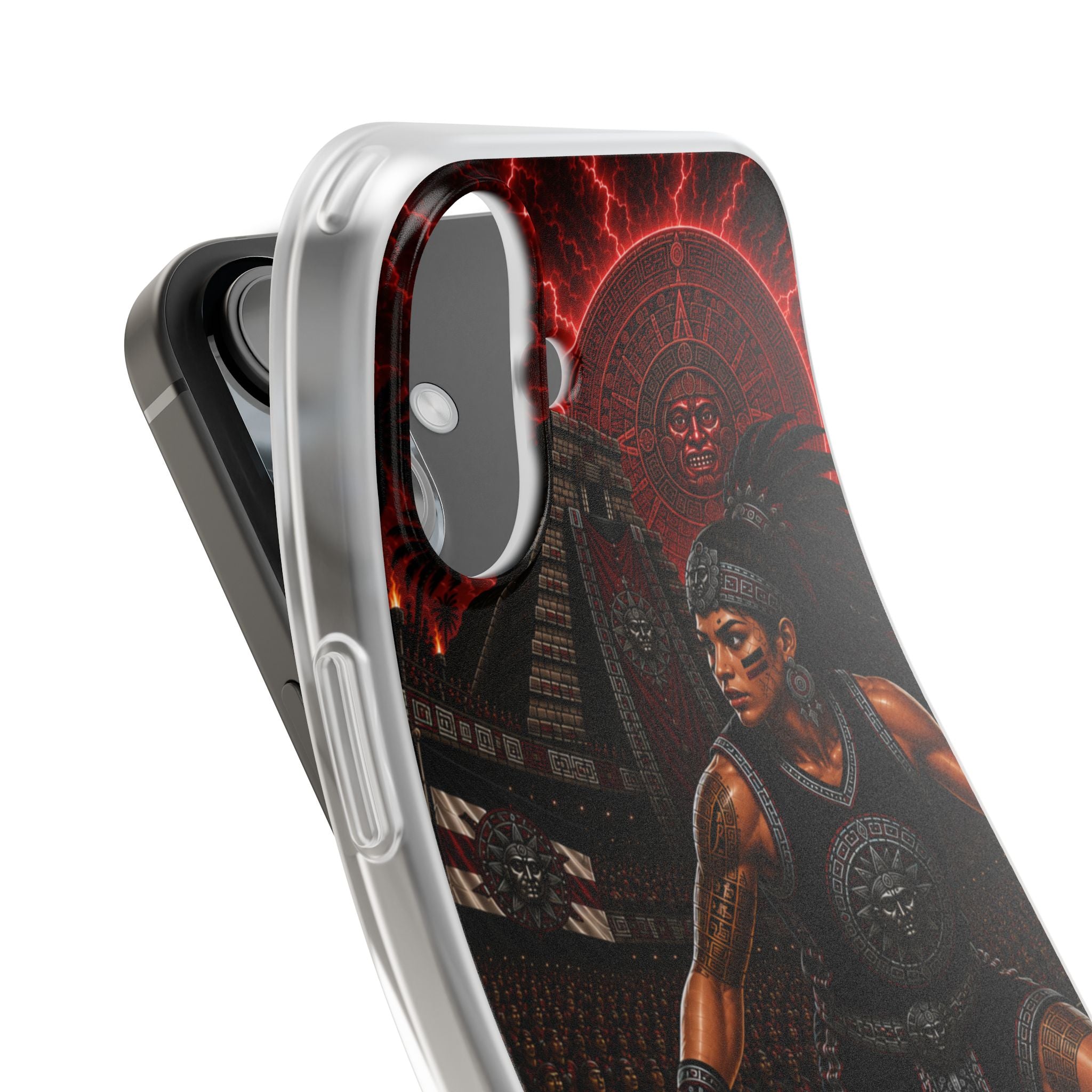 Aztec Basketball Female Warrior – Flexi Phone Case (iPhone & Samsung • Clear TPU • Made & Shipped in the USA • 🚚 FREE USA Shipping • Personalized Option)
