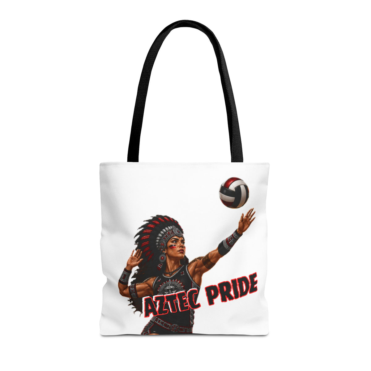 Aztec Volleyball Warrior Tote Bag | Aztec-Inspired AI Art • Made & Shipped in the USA • 🚚 FREE USA Shipping • FREE Personalization