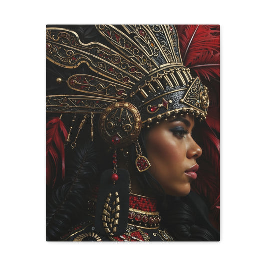 Aztec Lioness Queen – Bold Aztec Wall Art Canvas
