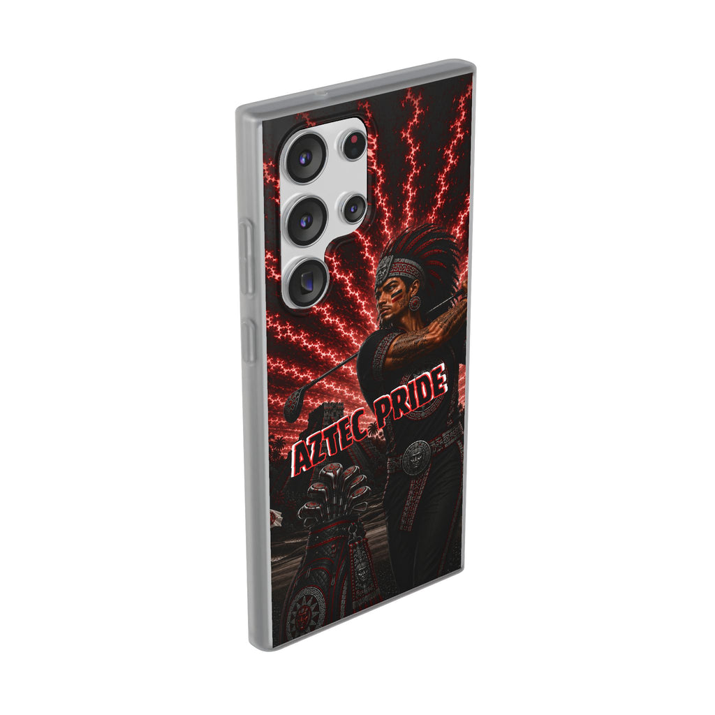 Aztec Golf Male Warrior – Flexi Phone Case (iPhone & Samsung • Clear TPU • Made & Shipped in the USA • 🚚 FREE USA Shipping • Personalized Option)