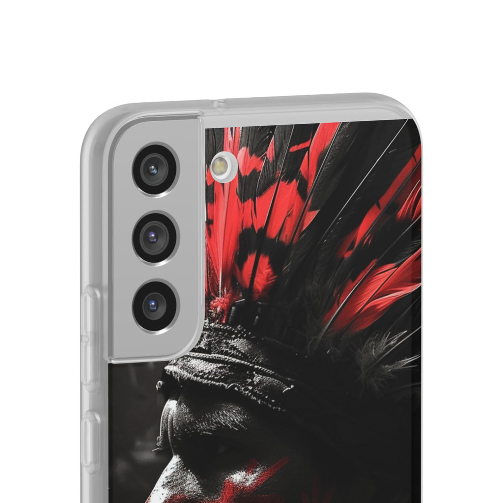 Aztec Jaguar Warrior – Flexi Phone Case (iPhone & Samsung • Clear TPU • Made in USA • Personalized Option)