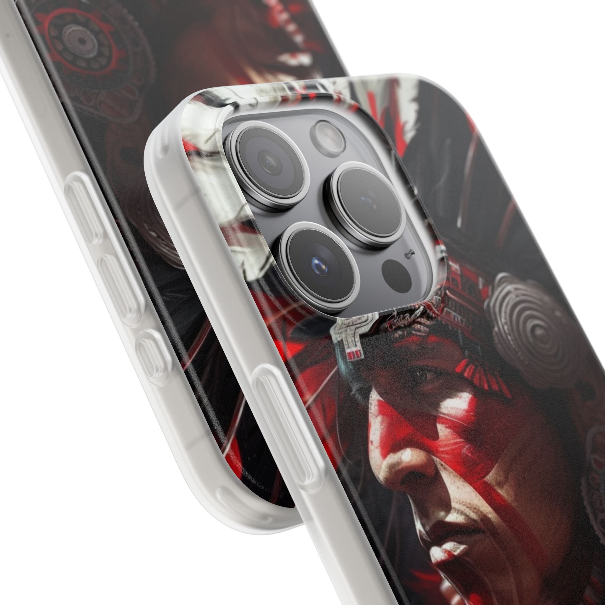 Aztec Loyal Warrior – Flexi Phone Case (iPhone & Samsung • Clear TPU • Made in USA • Personalized Option)