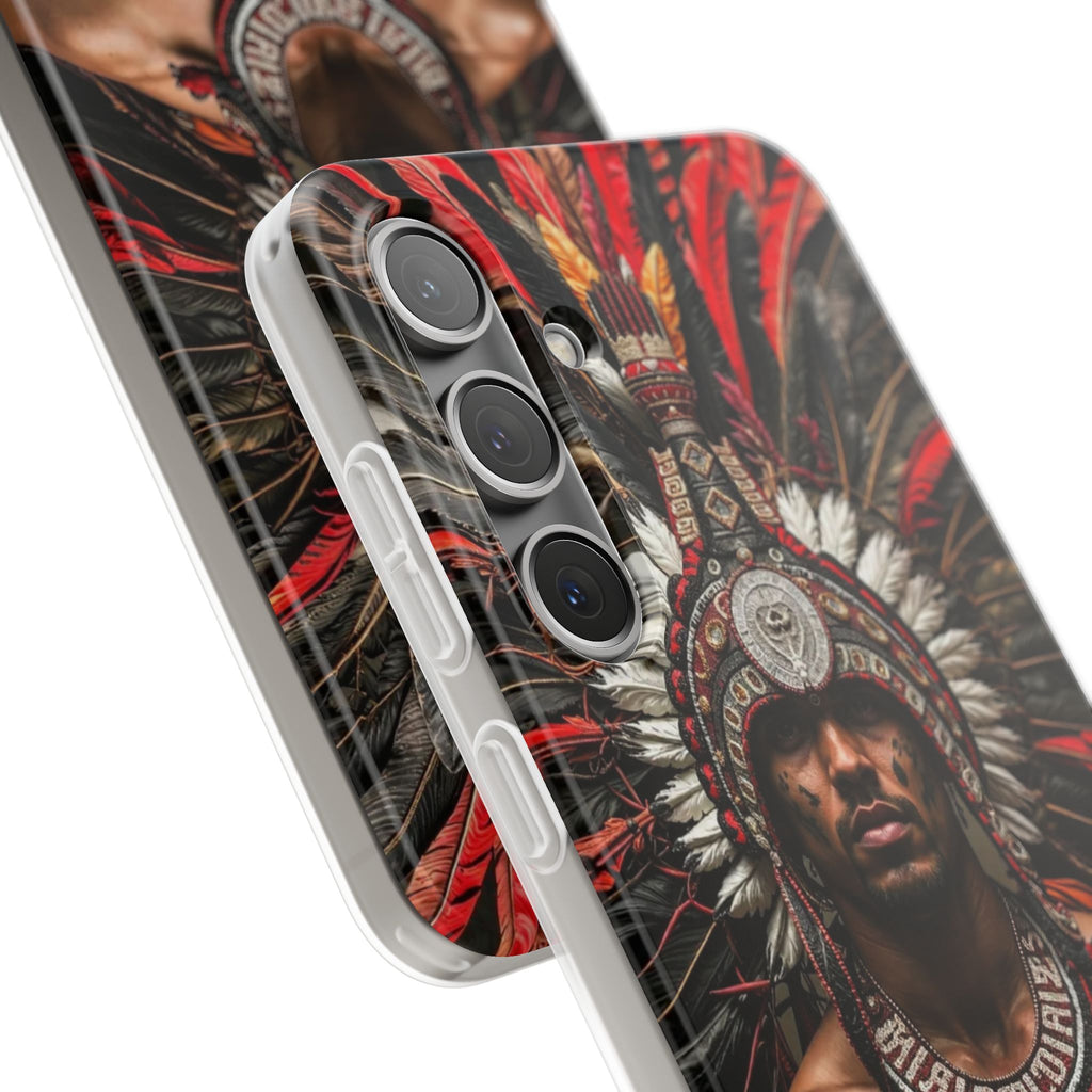 Aztec Warrior Eagle – Flexi Phone Case (iPhone & Samsung • Clear TPU • Made in USA • Personalized Option)