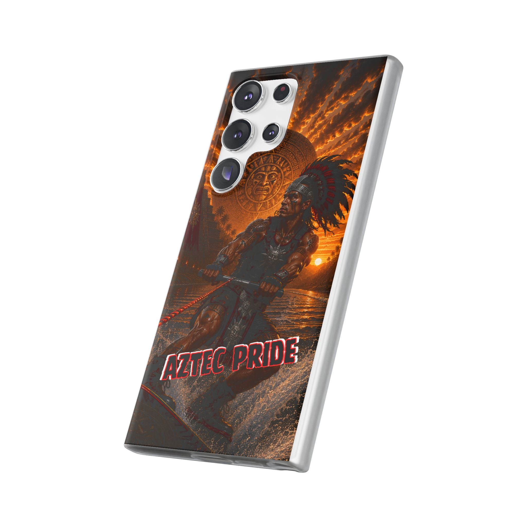 Aztec Wakeboard Male Warrior – Flexi Phone Case (iPhone & Samsung • Clear TPU • Made & Shipped in the USA • 🚚 FREE USA Shipping • Personalized Option)