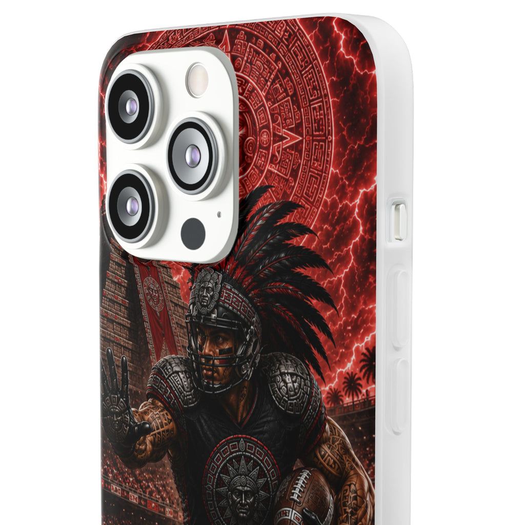 Aztec Football Warrior – Flexi Phone Case (iPhone & Samsung • Clear TPU • Made in USA • Personalized Option)