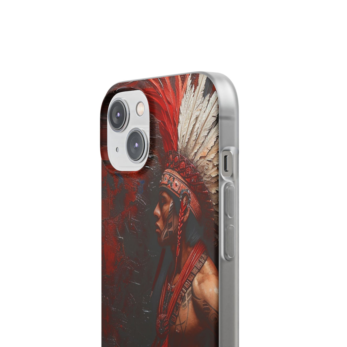 Aztec Noble Warrior – Flexi Phone Case (iPhone & Samsung • Clear TPU • Made in USA • Personalized Option)
