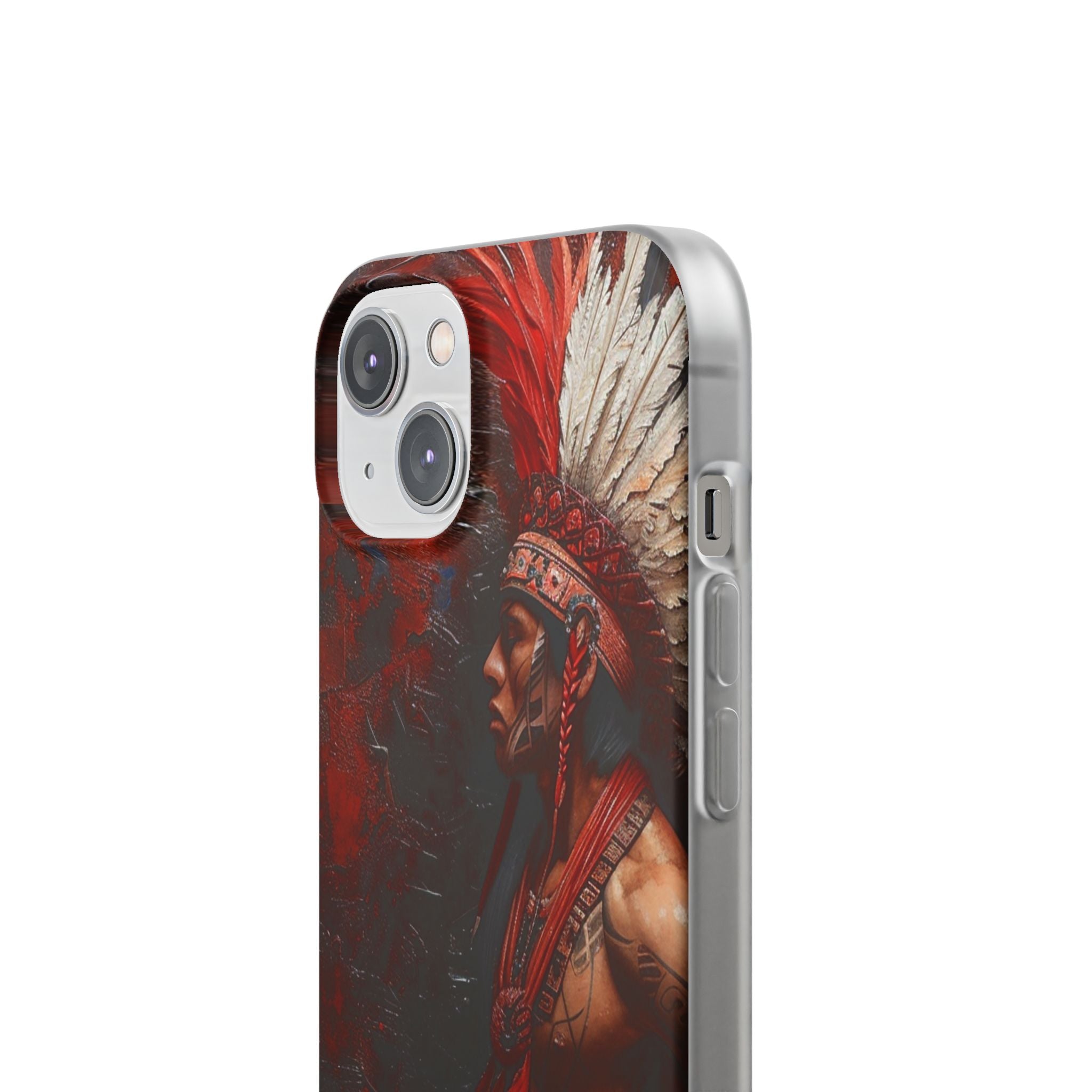 Aztec Noble Warrior – Flexi Phone Case (iPhone & Samsung • Clear TPU • Made in USA • Personalized Option)