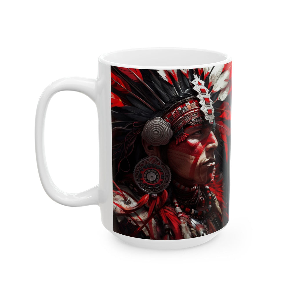 Aztec Loyal Warrior – Ceramic Mug (11oz, 15oz • Dishwasher & Microwave Safe • Made in USA • Personalized Option)
