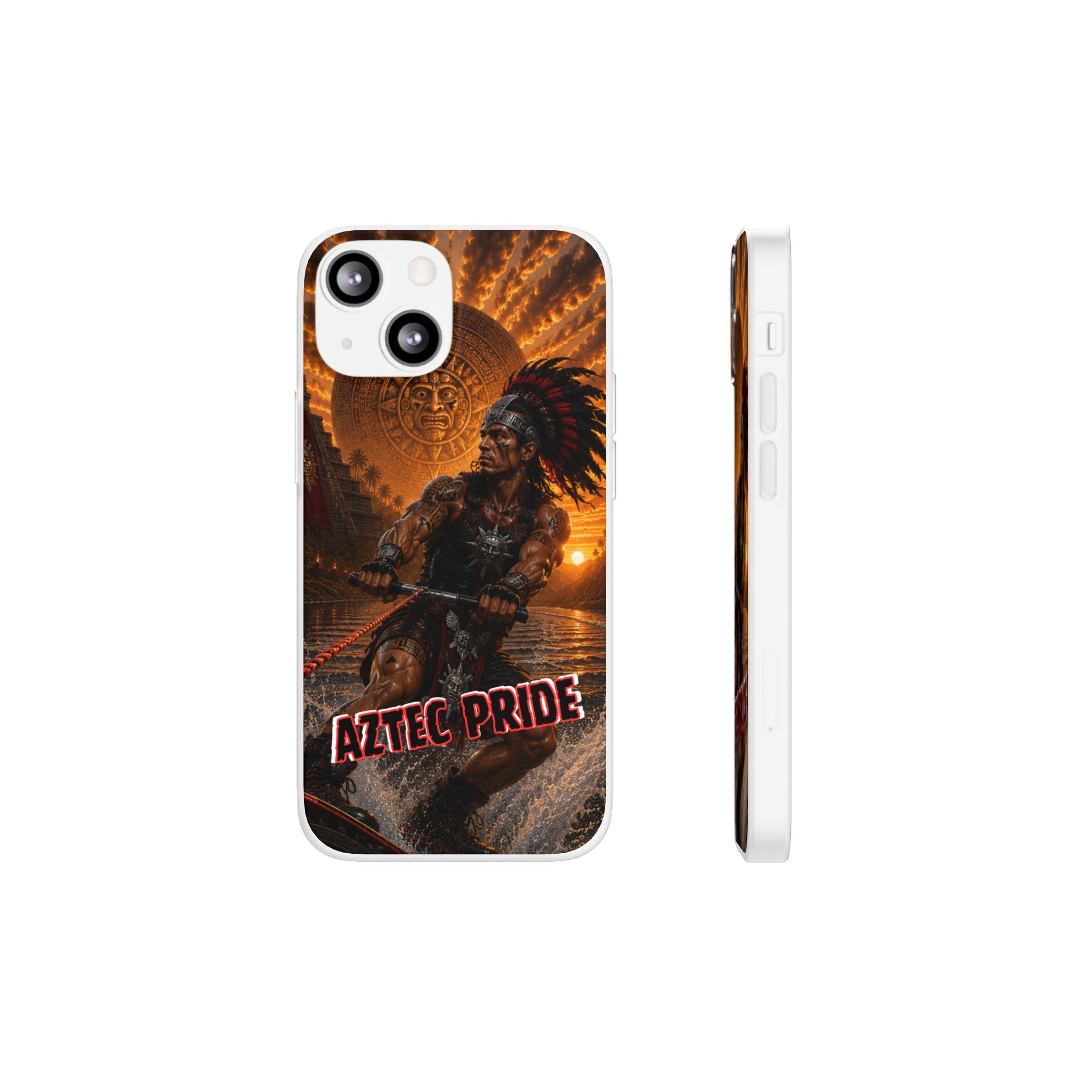 Aztec Wakeboard Male Warrior – Flexi Phone Case (iPhone & Samsung • Clear TPU • Made & Shipped in the USA • 🚚 FREE USA Shipping • Personalized Option)