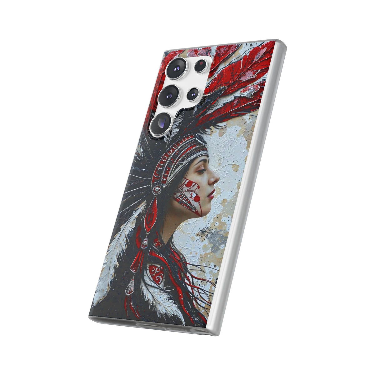 Aztec Silent Goddess – Flexi Phone Case (iPhone & Samsung • Clear TPU • Made in USA • Personalized Option)