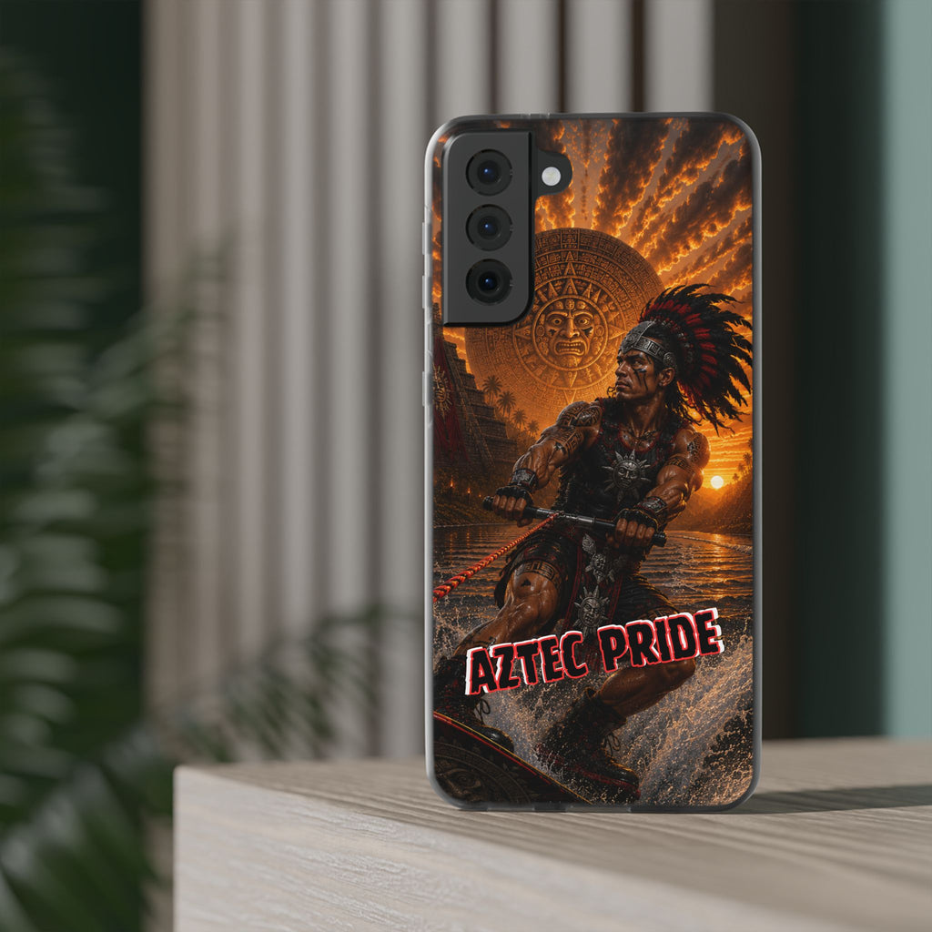 Aztec Wakeboard Male Warrior – Flexi Phone Case (iPhone & Samsung • Clear TPU • Made & Shipped in the USA • 🚚 FREE USA Shipping • Personalized Option)