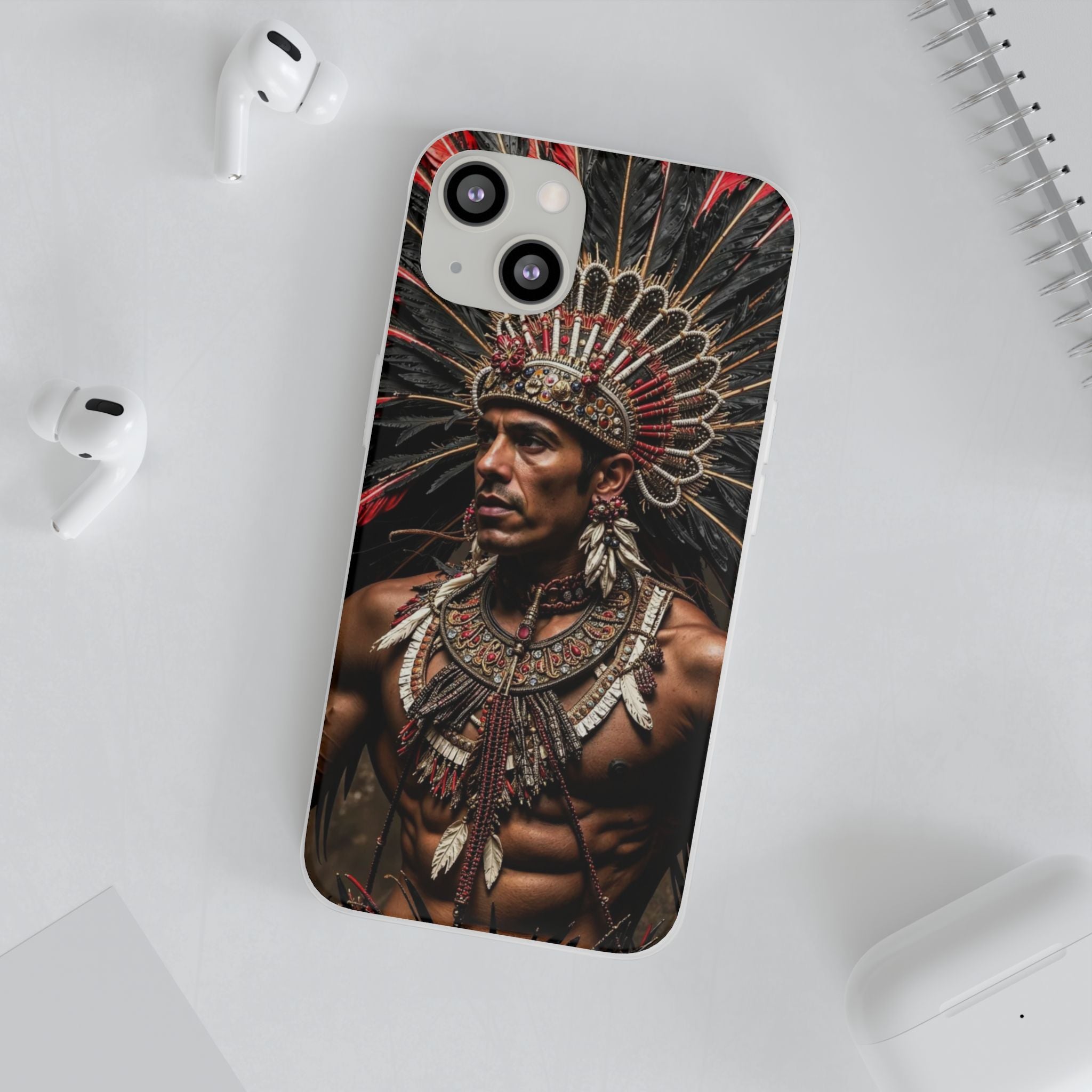 Aztec Sun Guardian – Flexi Phone Case (iPhone & Samsung • Clear TPU • Made in USA • Personalized Option)
