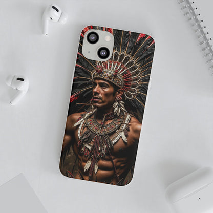 Aztec Sun Guardian – Flexi Phone Case (iPhone & Samsung • Clear TPU • Made in USA • Personalized Option)