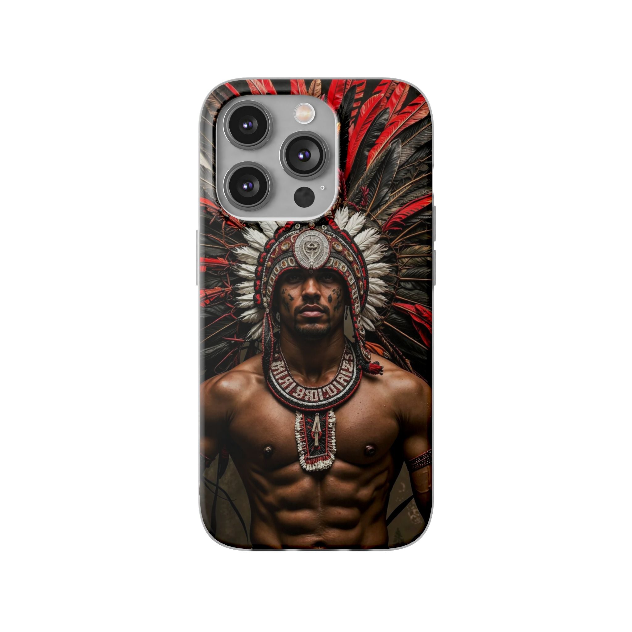 Aztec Warrior Eagle – Flexi Phone Case (iPhone & Samsung • Clear TPU • Made in USA • Personalized Option)