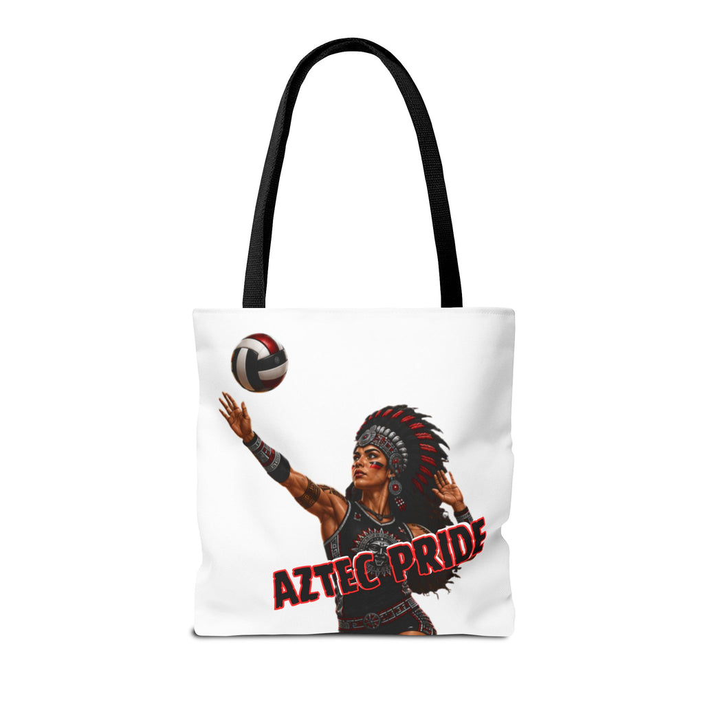 Aztec Volleyball Warrior Tote Bag | Aztec-Inspired AI Art • Made & Shipped in the USA • 🚚 FREE USA Shipping • FREE Personalization