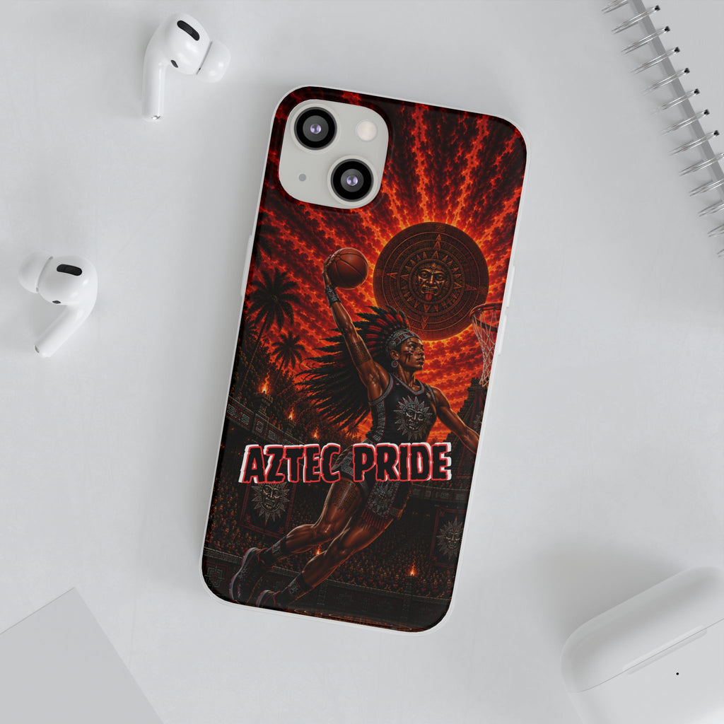 Aztec Basketball Female Warrior – Flexi Phone Case (iPhone & Samsung • Clear TPU • Made & Shipped in the USA • 🚚 FREE USA Shipping • Personalized Option)
