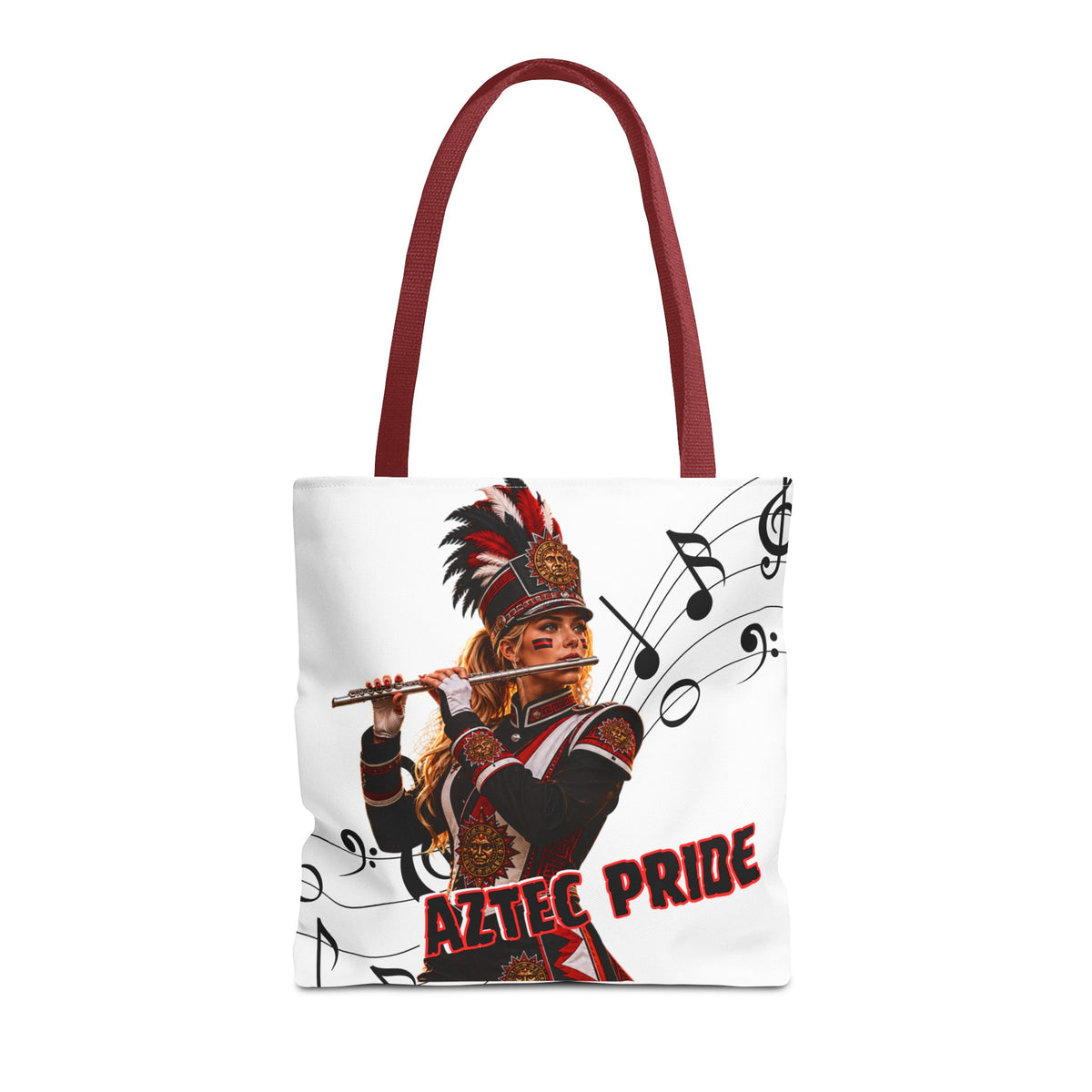 Aztec Flute Warrior Tote Bag | Aztec-Inspired AI Art • Made & Shipped in the USA • 🚚 FREE USA Shipping • FREE Personalization