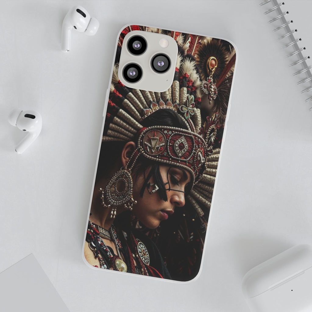 Aztec Goddess Spirit – Flexi Phone Case (iPhone & Samsung • Clear TPU • Made in USA • Personalized Option)