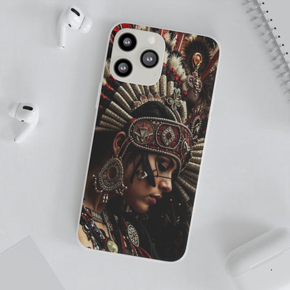 Aztec Goddess Spirit – Flexi Phone Case (iPhone & Samsung • Clear TPU • Made in USA • Personalized Option)