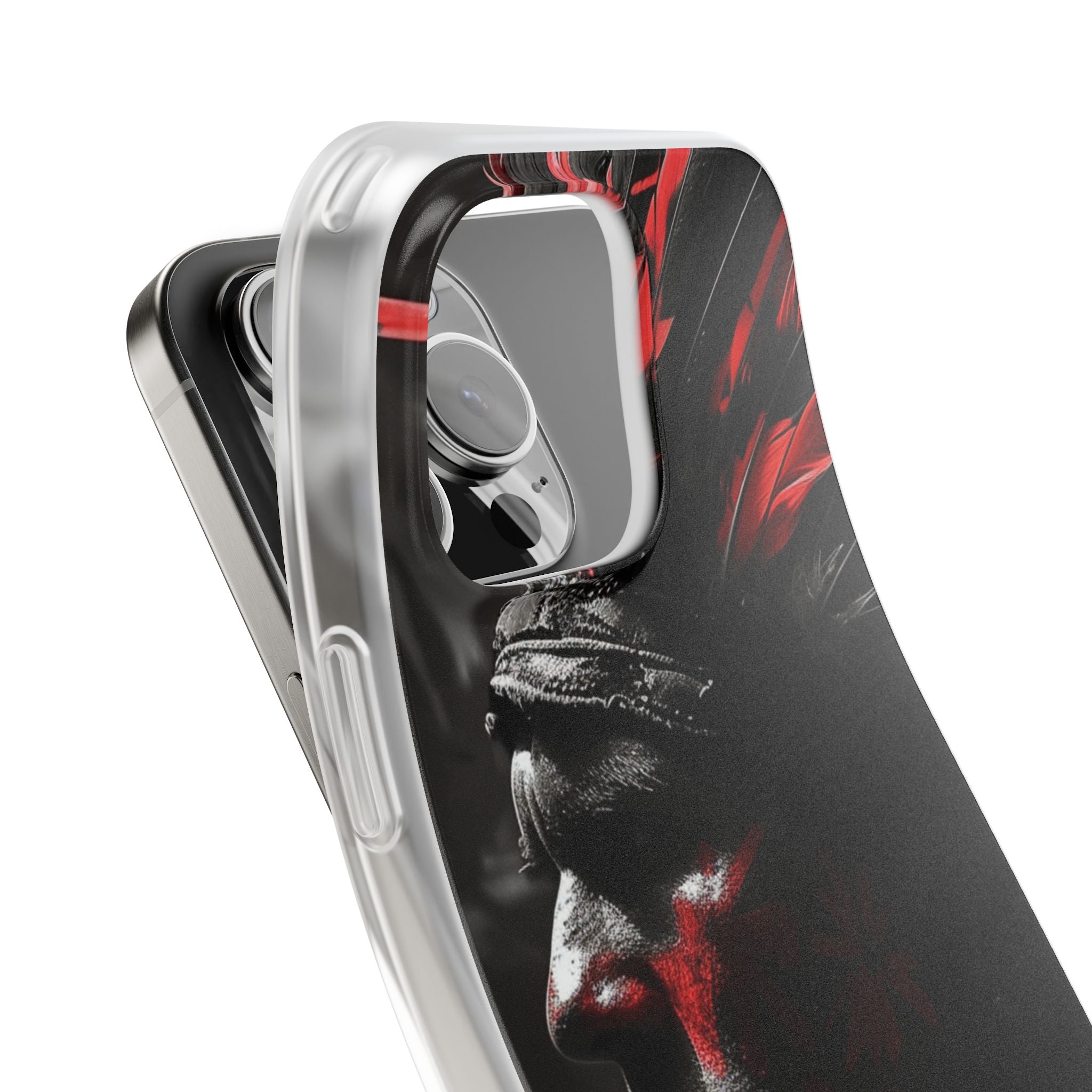Aztec Jaguar Warrior – Flexi Phone Case (iPhone & Samsung • Clear TPU • Made in USA • Personalized Option)