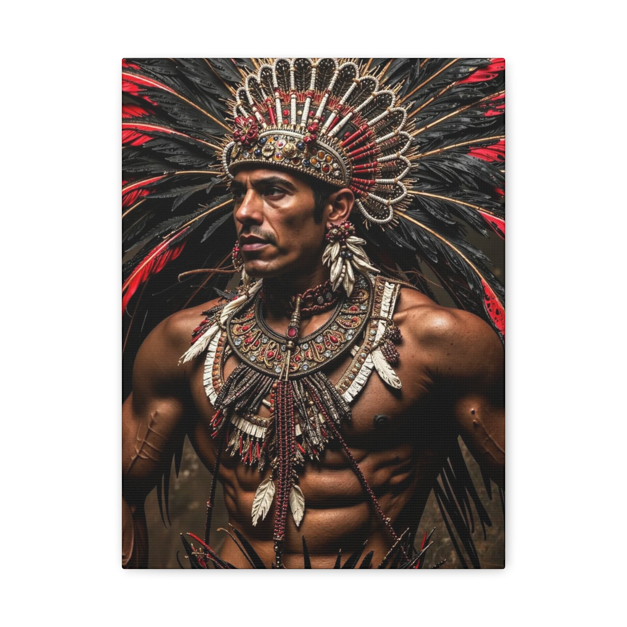 Aztec Sun Guardian – Bold Aztec Wall Art Canvas