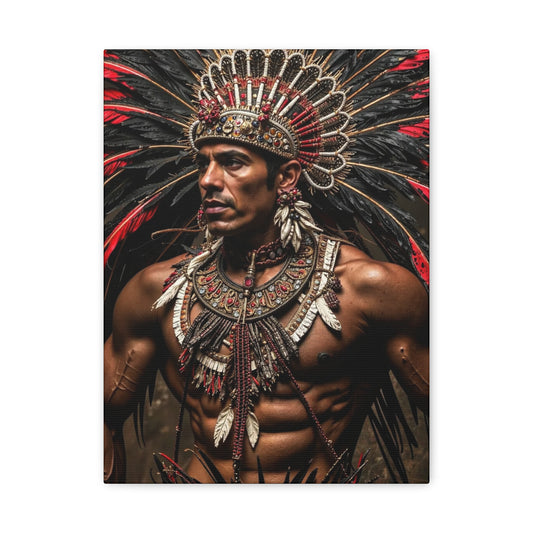 Aztec Sun Guardian – Bold Aztec Wall Art Canvas