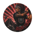 Aztec Golf Male Warrior Round Vinyl Sticker 2”–6” | Made & Shipped in the USA • 🚚 FREE USA Shipping • Personalized Option