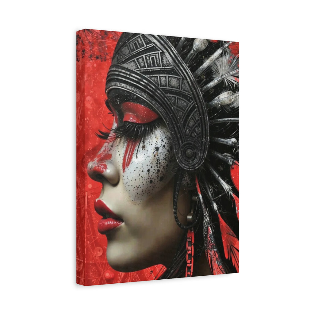 Aztec Fearless Goddess – Bold Aztec Wall Art Canvas