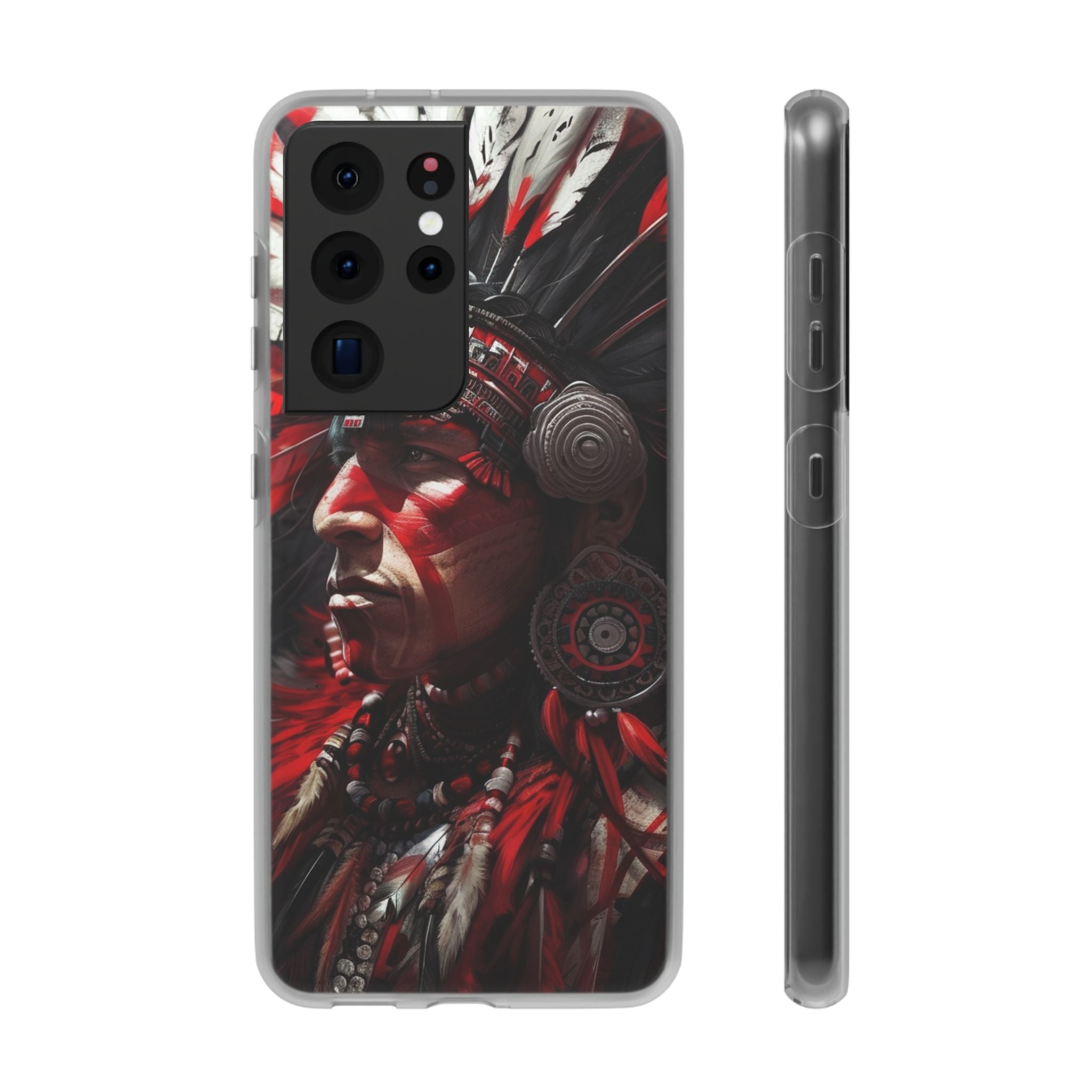Aztec Loyal Warrior – Flexi Phone Case (iPhone & Samsung • Clear TPU • Made in USA • Personalized Option)