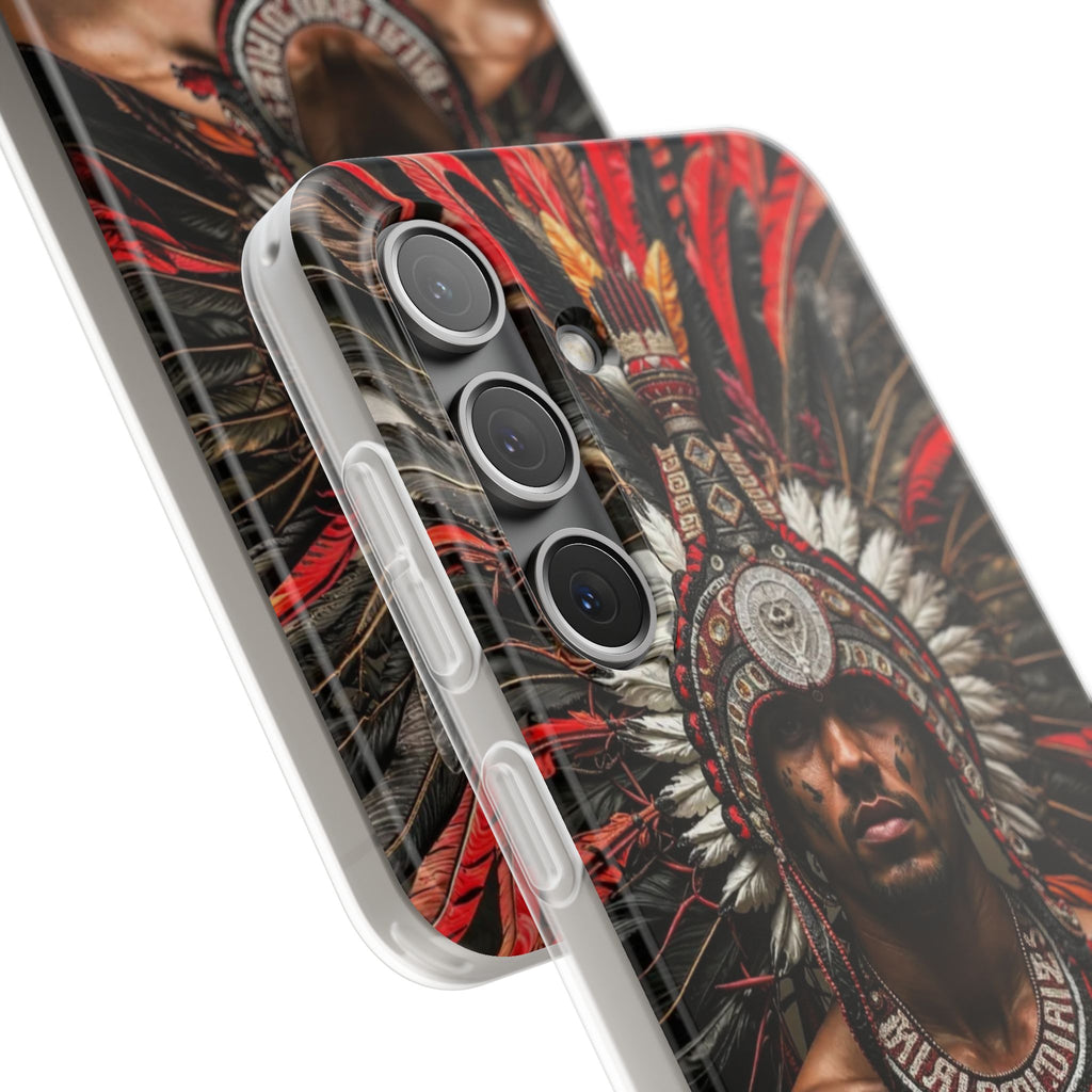 Aztec Warrior Eagle – Flexi Phone Case (iPhone & Samsung • Clear TPU • Made in USA • Personalized Option)