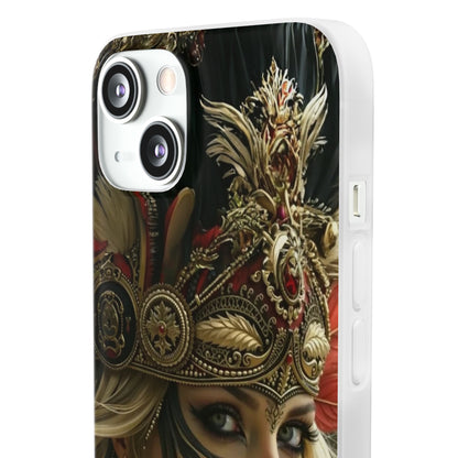 Aztec Fireheart Queen – Flexi Phone Case (iPhone & Samsung • Clear TPU • Made in USA • Personalized Option)