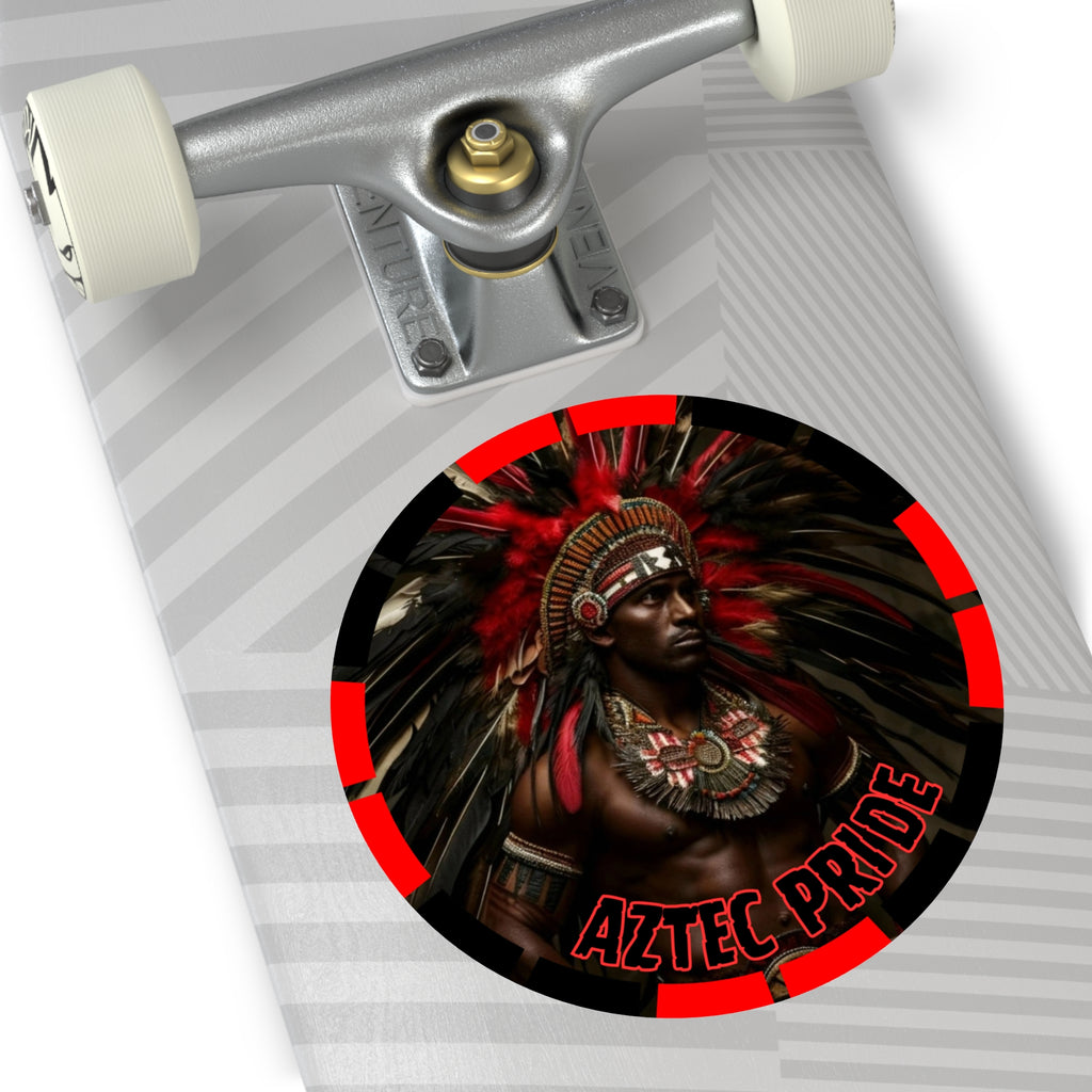 Aztec Panther Warrior Round Vinyl Sticker – Waterproof Matte Decal (2”–6”)