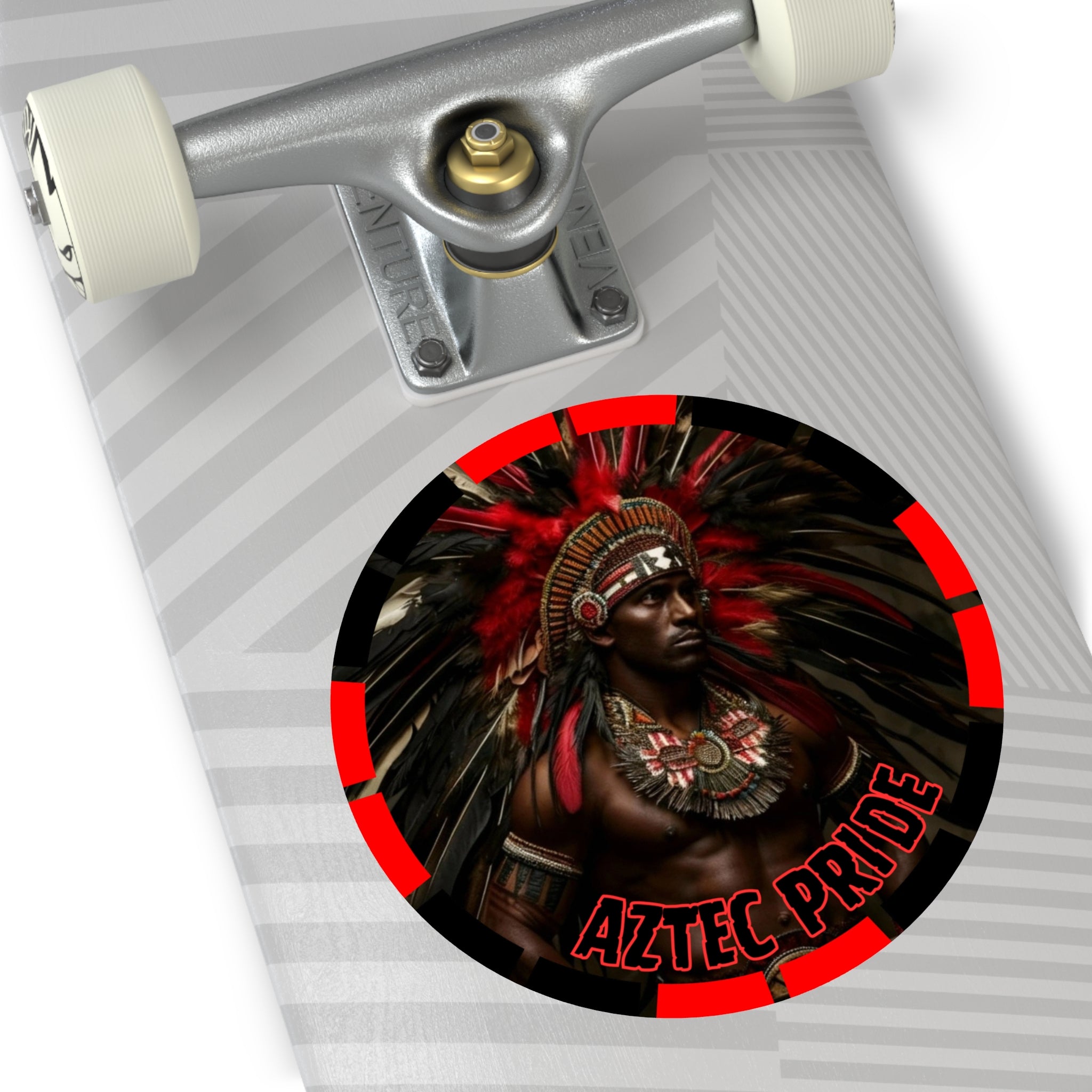 Aztec Panther Warrior Round Vinyl Sticker – Waterproof Matte Decal (2”–6”)