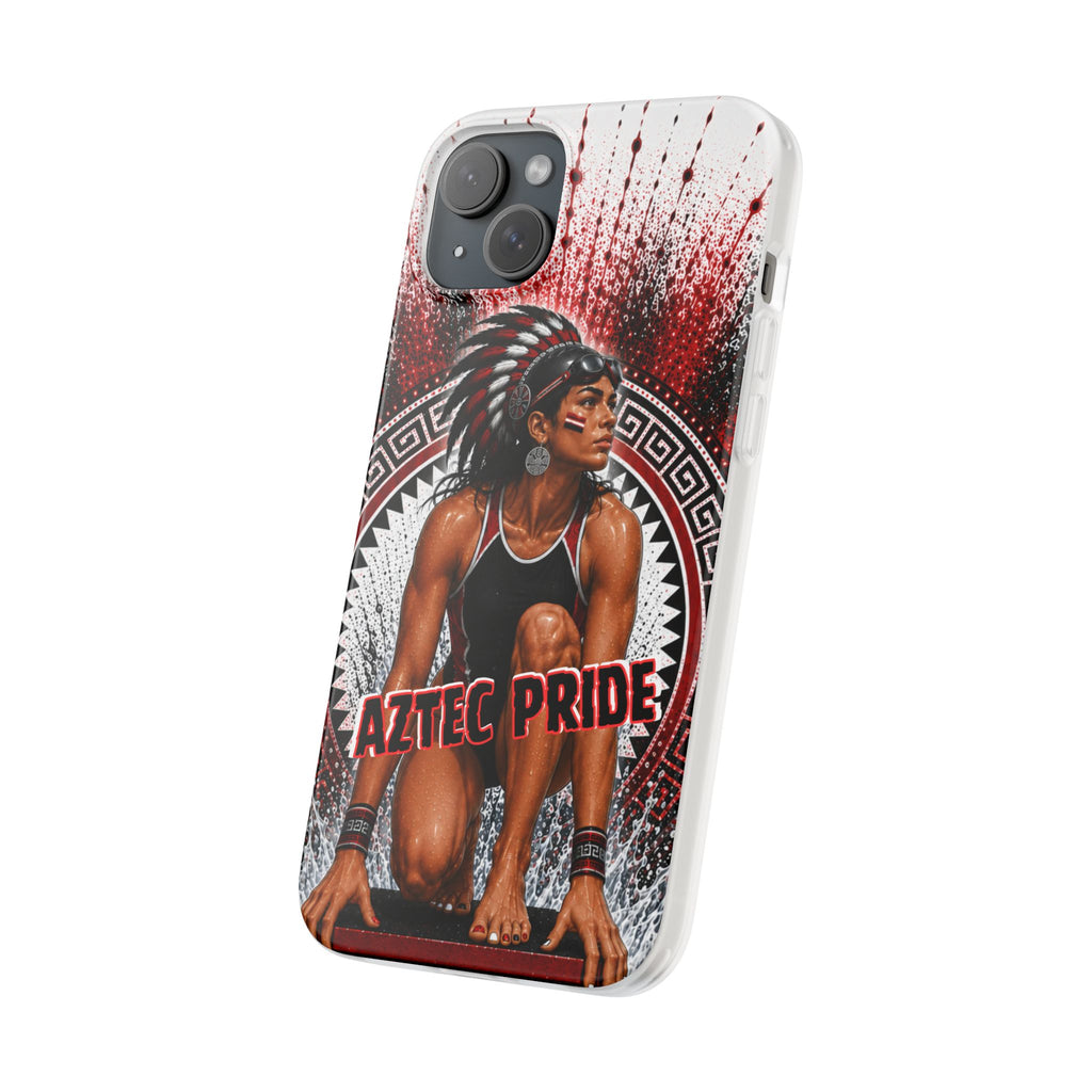 Aztec Swim & Dive Warrior – Flexi Phone Case (iPhone & Samsung • Clear TPU • Made & Shipped in the USA • 🚚 FREE USA Shipping • Personalized Option)
