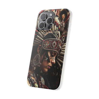 Aztec Goddess Spirit – Flexi Phone Case (iPhone & Samsung • Clear TPU • Made in USA • Personalized Option)
