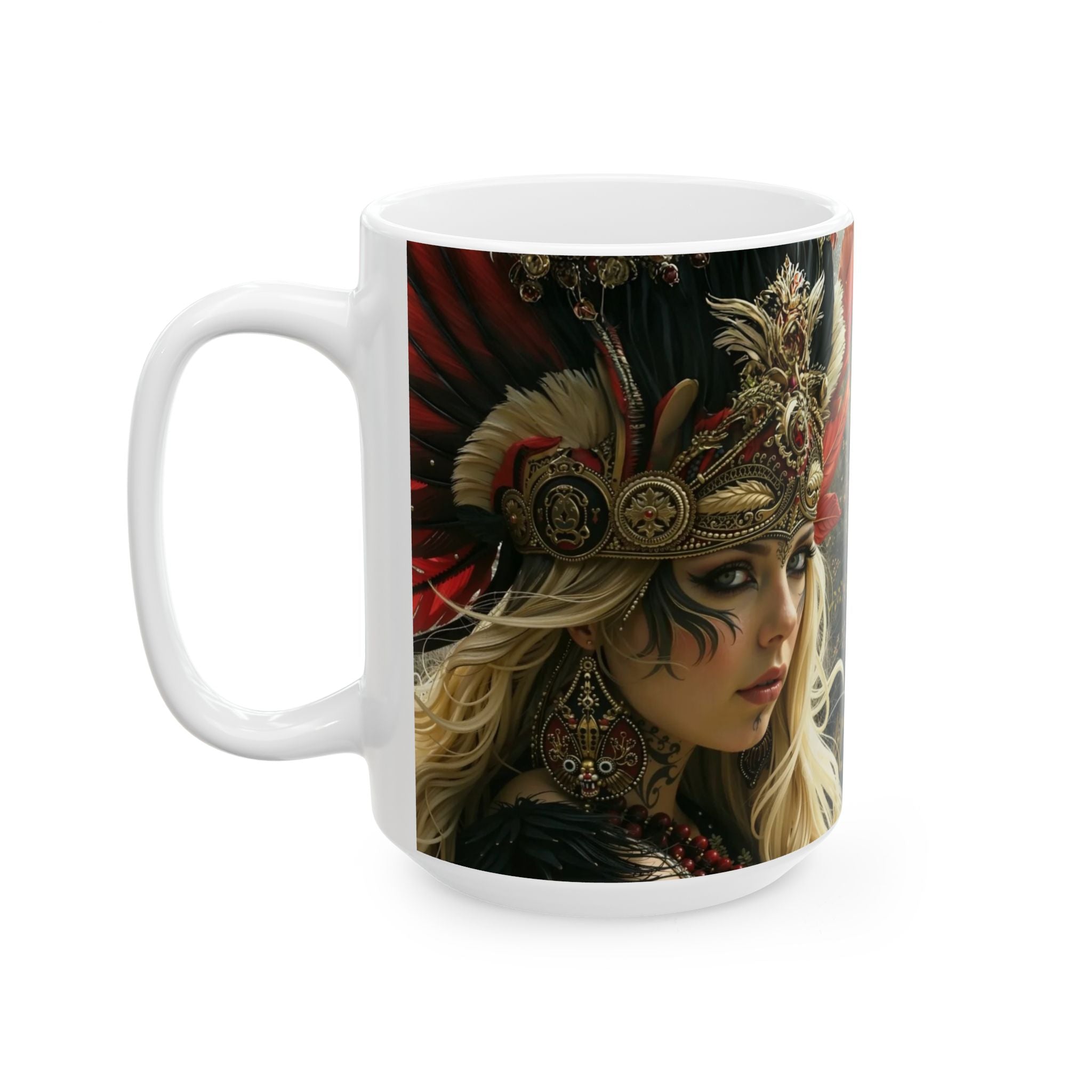 Aztec Fireheart Queen – Ceramic Mug (11oz, 15oz • Dishwasher & Microwave Safe • Made in USA • Personalized Option)