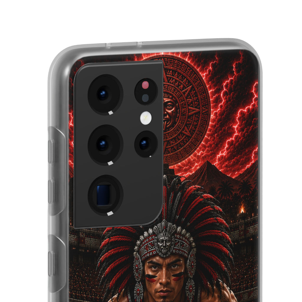 Aztec Track & Field Male Warrior – Flexi Phone Case (iPhone & Samsung • Clear TPU • Made & Shipped in the USA • 🚚 FREE USA Shipping • Personalized Option)