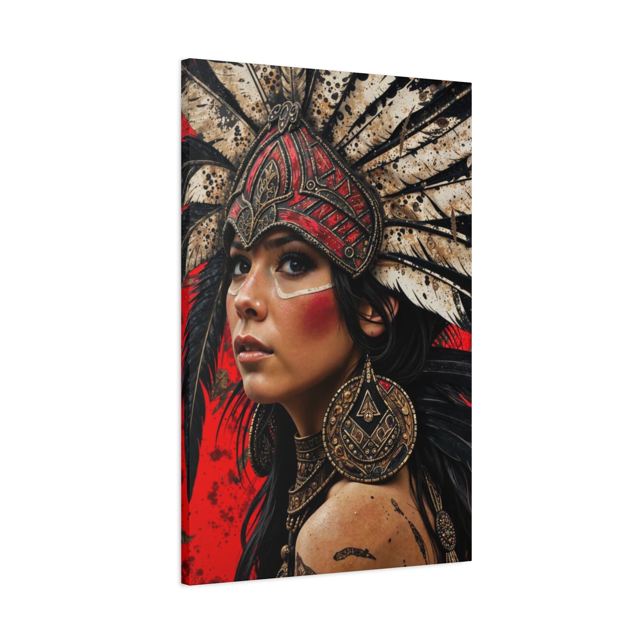 Aztec Moon Goddess – Bold Aztec Wall Art Canvas