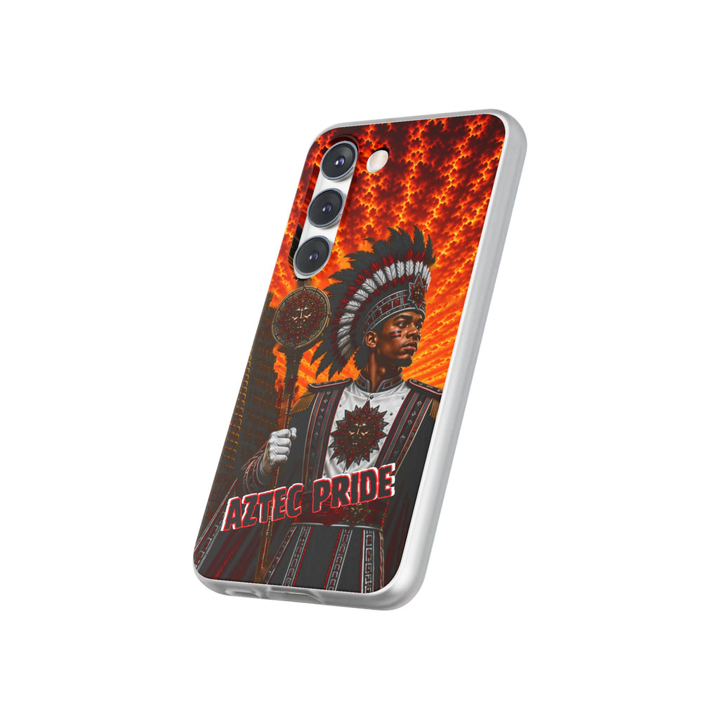 Aztec Drum Major Warrior – Flexi Phone Case (iPhone & Samsung • Clear TPU • Made & Shipped in the USA • 🚚 FREE USA Shipping • Personalized Option)