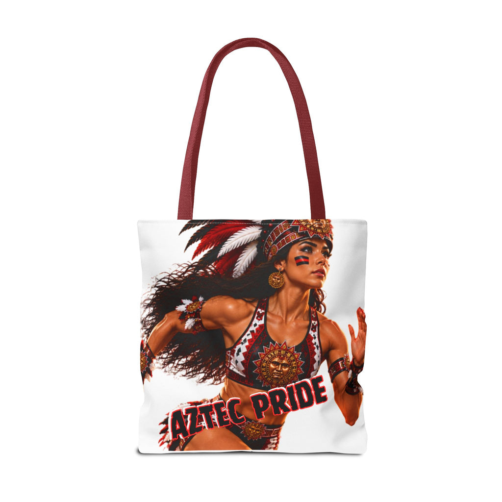 Aztec Track Female Warrior Tote Bag | Aztec-Inspired AI Art • Made & Shipped in the USA • 🚚 FREE USA Shipping • FREE Personalization